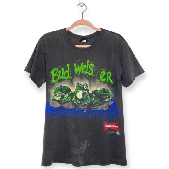 Vintage 90s Budweiser frogs Your Pad or Mine beer tee Changes single stitch M - Picture 1 of 14